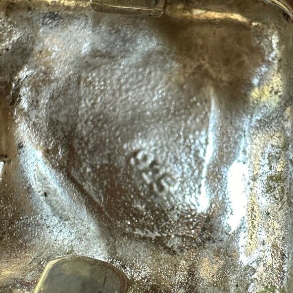 VTG Earrings 925 Sterling Silver ART DECO Square 0.75" Gold Plated Clip-On 14.7g - Picture 5 of 8